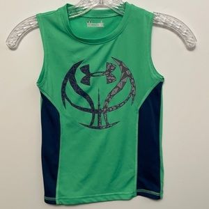 Under Armour, Sleeveless Shirt, Green and Blue, Size 5
